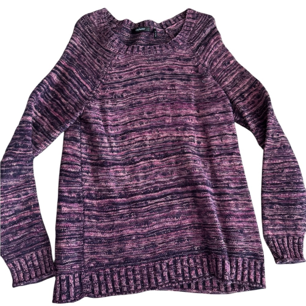 Daisy Fuentes Sweater‎ Women Size medium Guava Knit Space Dyed Pullover Crewneck